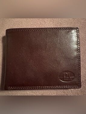 Embossed Leather Wallet - Dark Brown NWOT